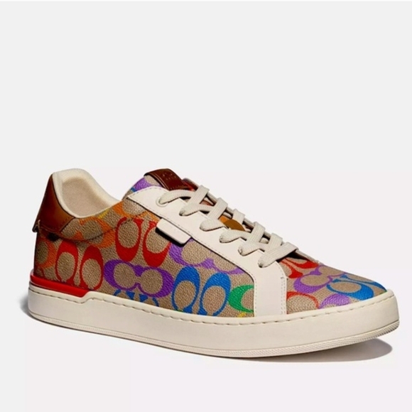 Coach Shoes - NWOT COACH Lowline Low Top Sneaker in Rainbow Signature Canvas Size US 10B